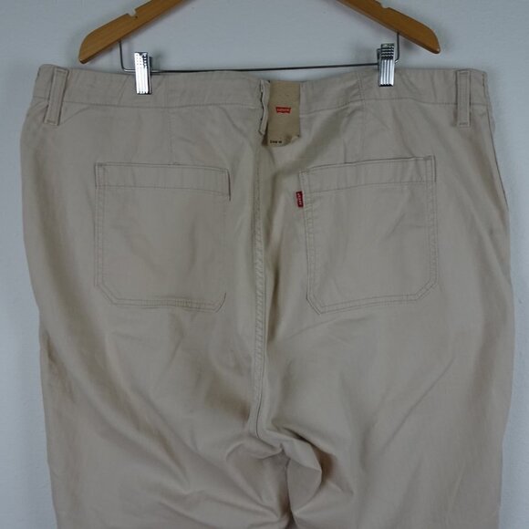 Levi's Straight Leg Pants Women's Plus Size 24W Beige Stretch Denim - Picture 5 of 8